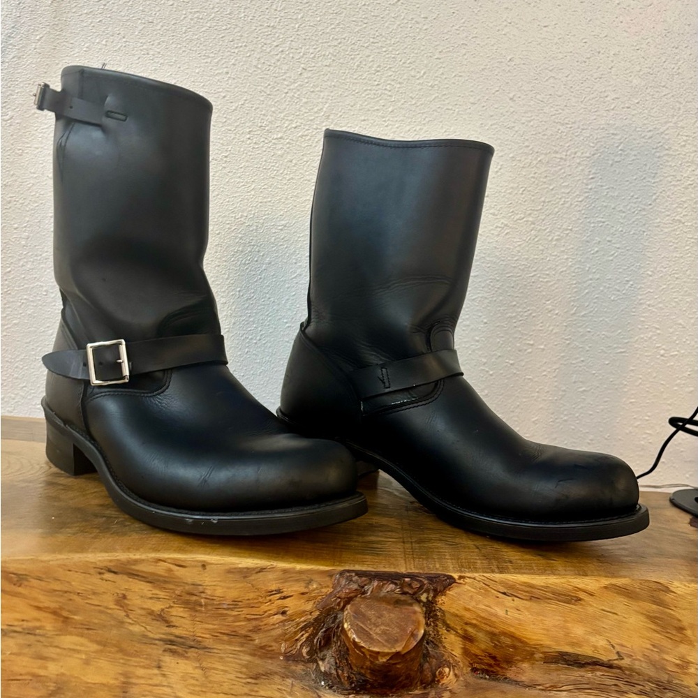 Frye Black Leather Men's Engineer Boots 11.5M
